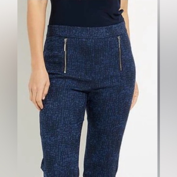 Josef Ribkoff Crop Pant With Zip Accents, 2 Back Pockets, Stretch Waist, Sz4 - Picture 1 of 8